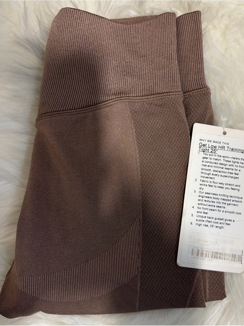 NWT Lululemon Get Low HR Training
Tight 25" twig ashen rose